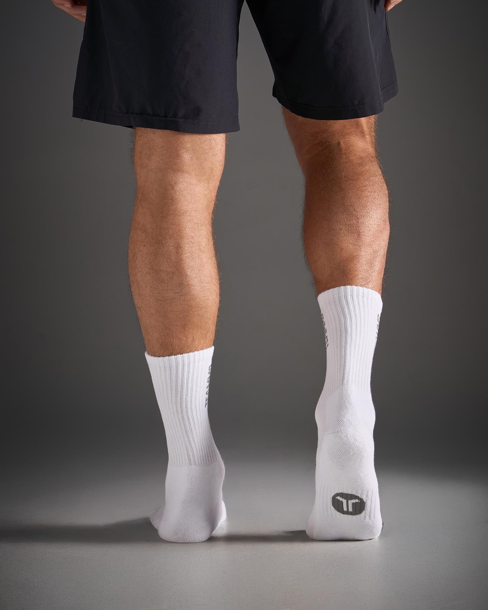 TEAMM8 Crew Socks - White|Grey