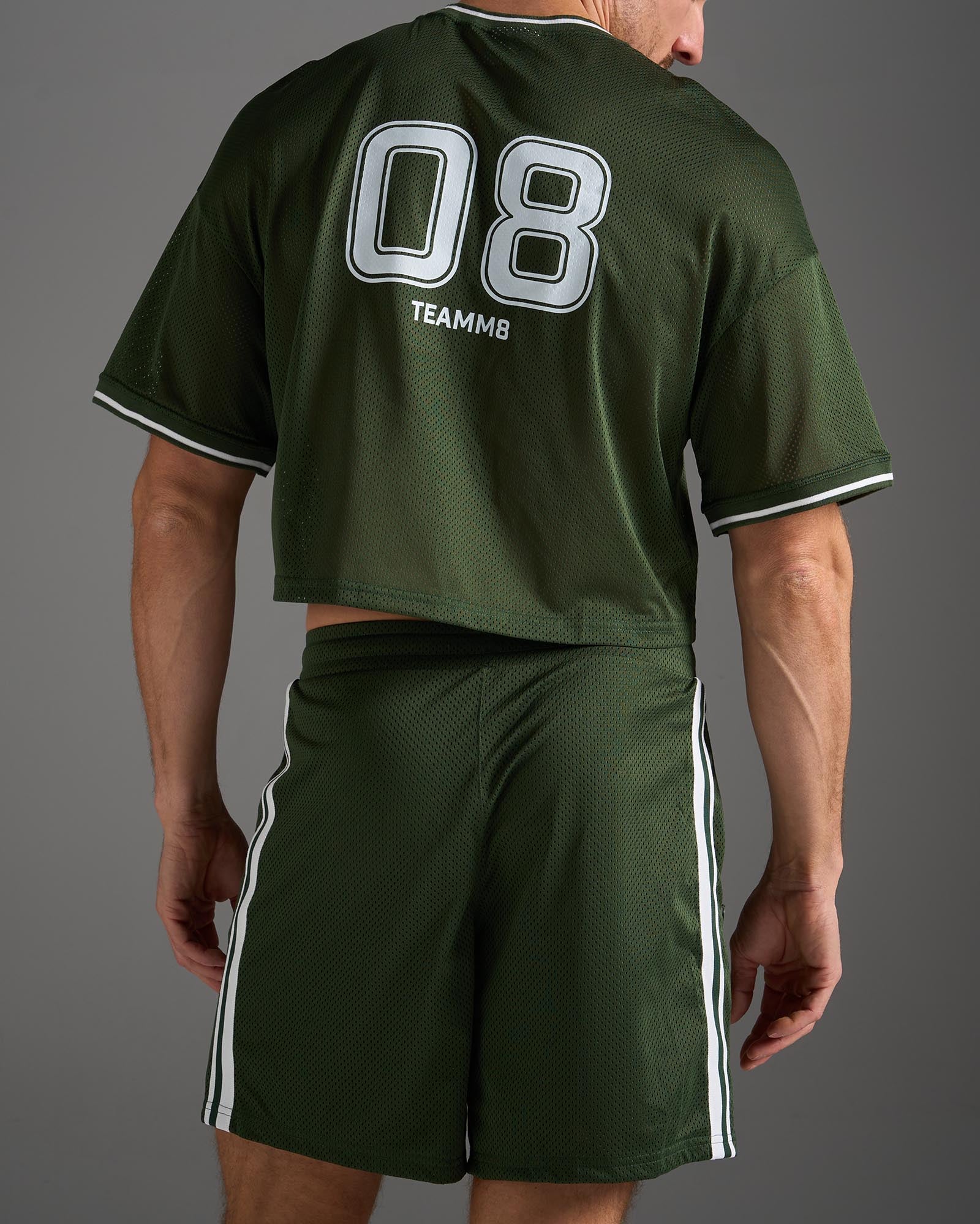 S.S.C. Fraternity Drop Sleeve Crop Tee - Forest Green