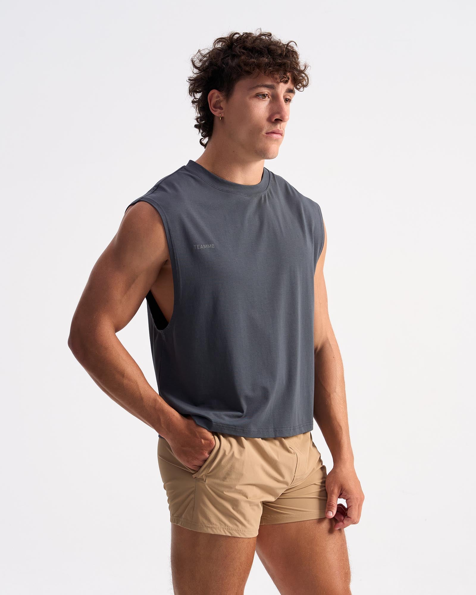 Strike Box Muscle Tank - Gunmetal