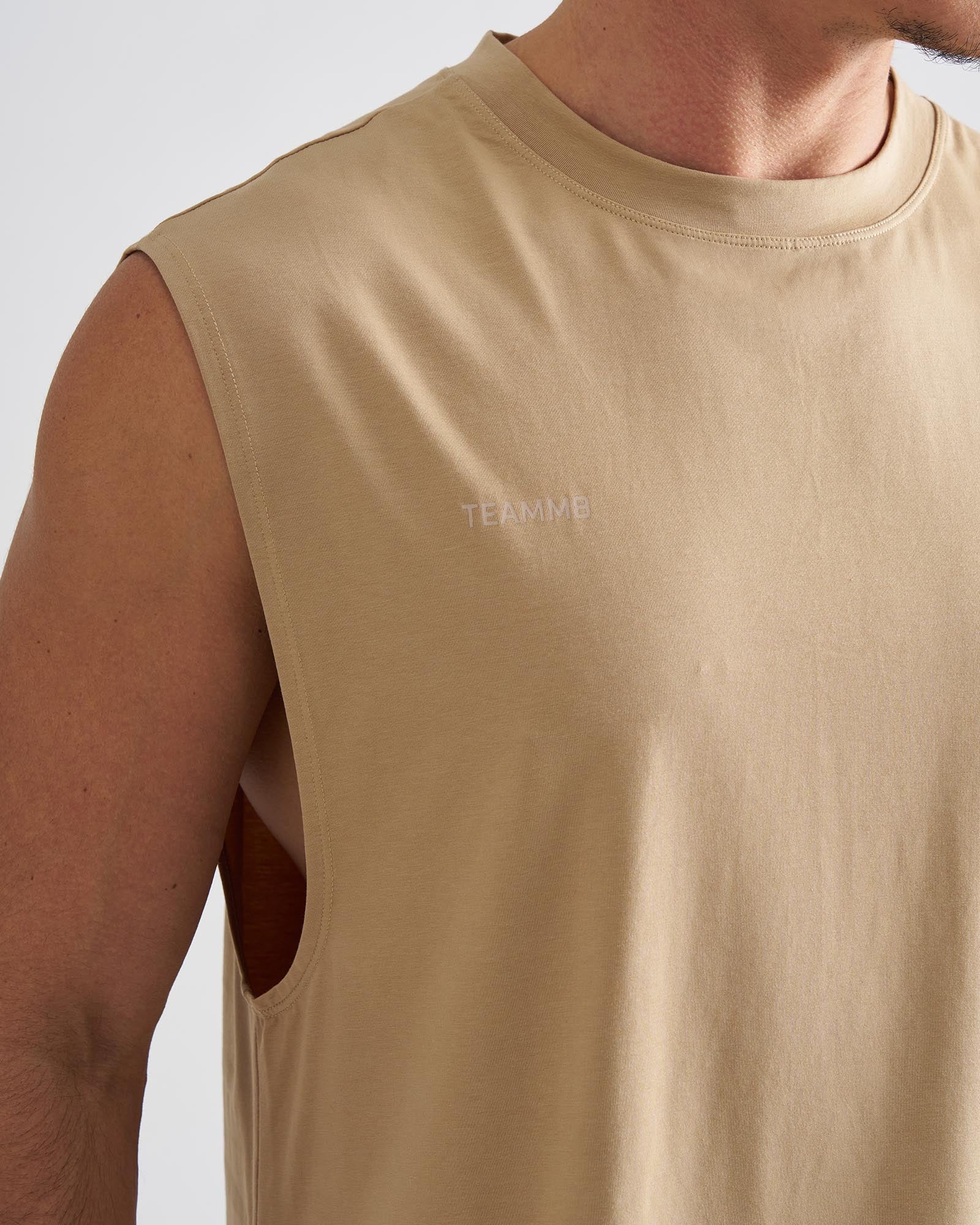 Strike Box Muscle Tank - Tan