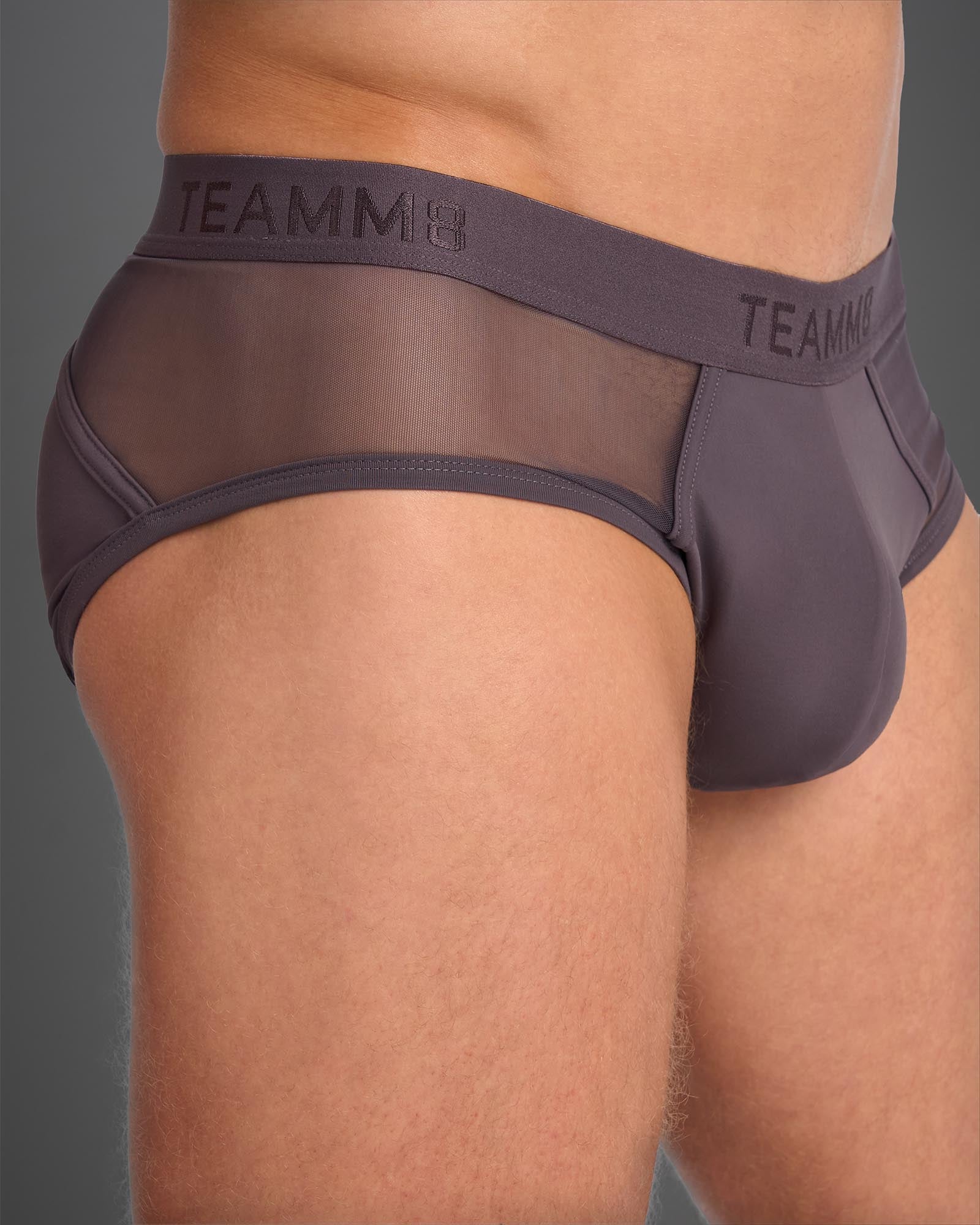 Score Sheer Wide Cut Brief - Gunmetal