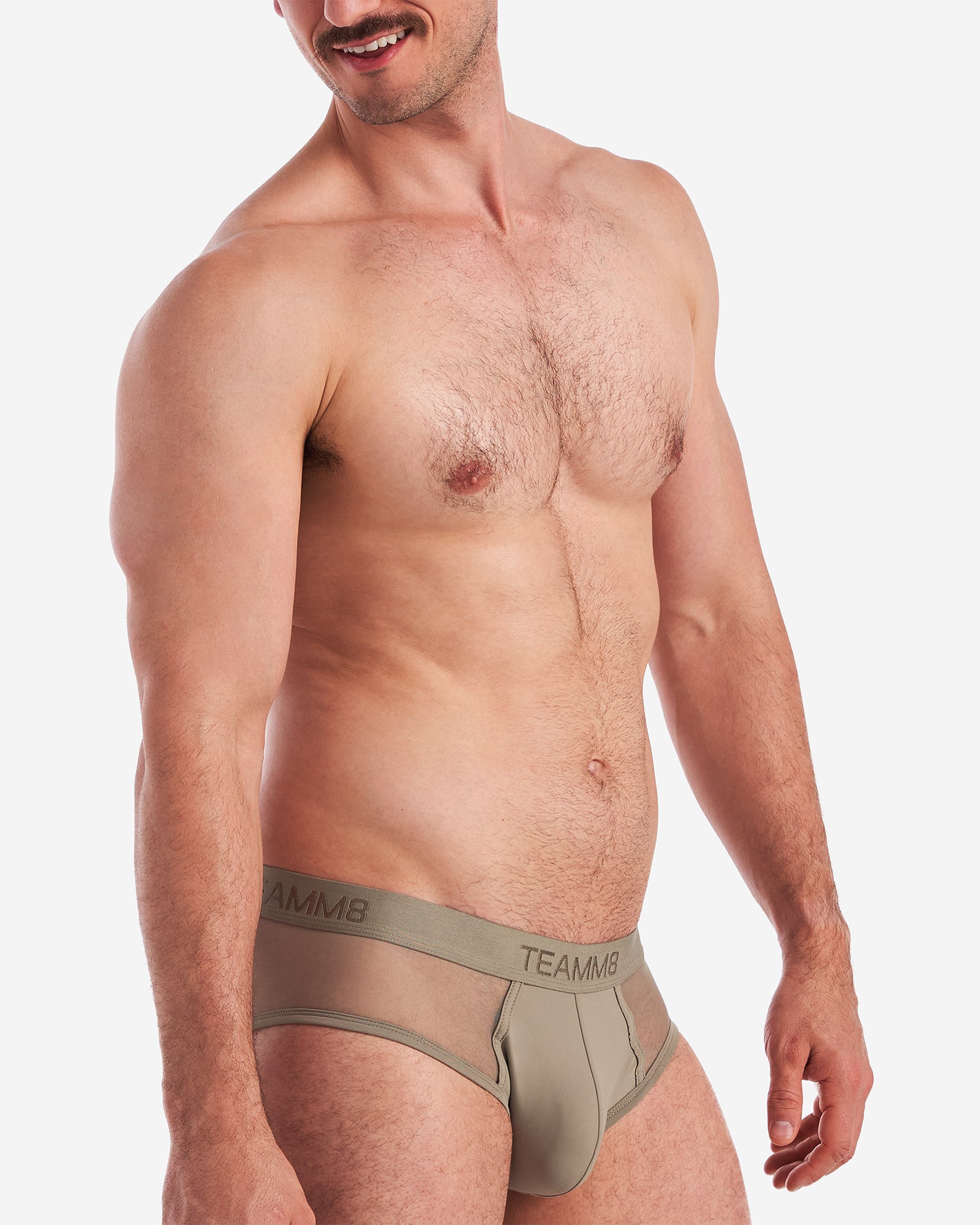 Score Sheer Wide Cut Brief - Army