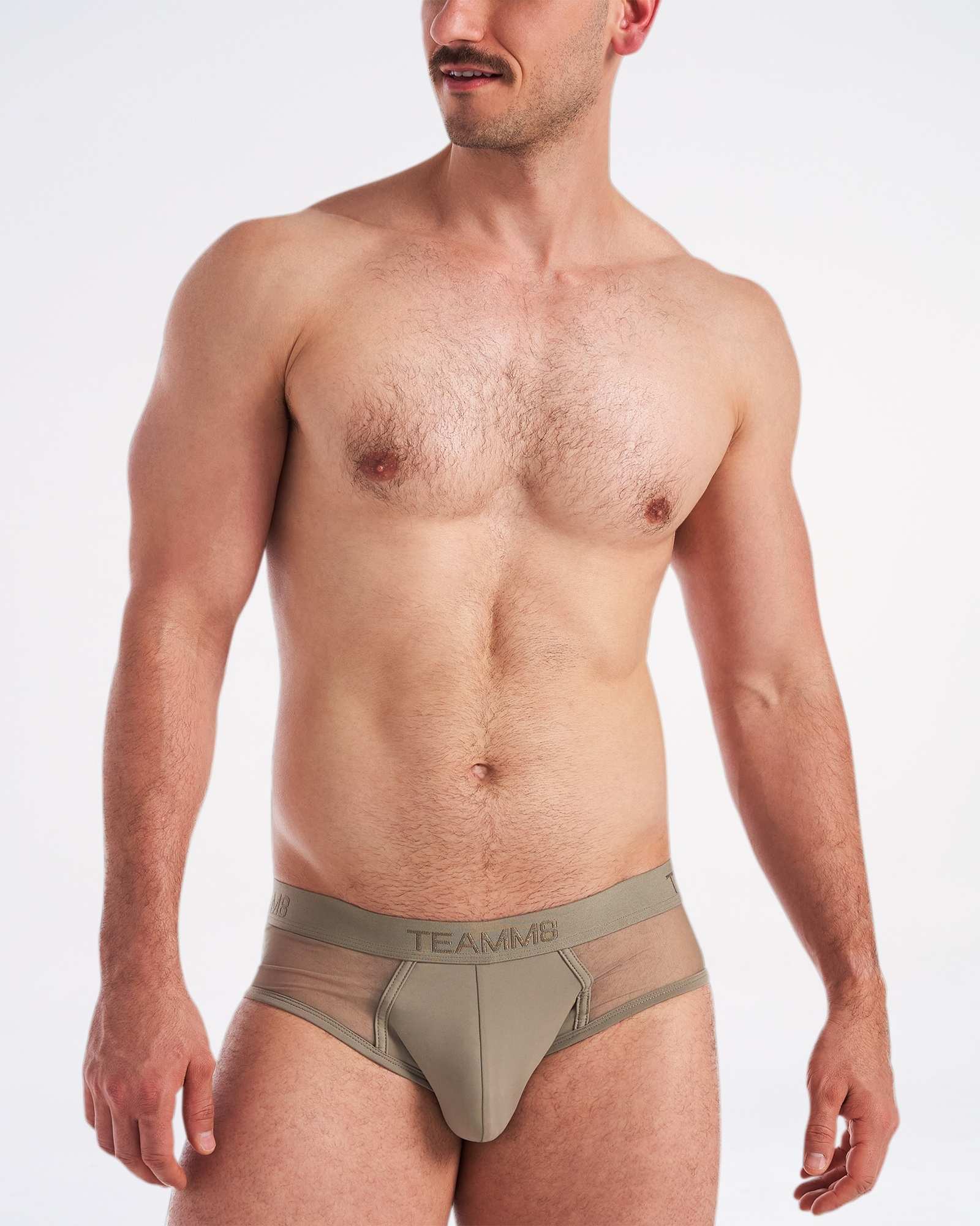 Score Sheer Wide Cut Brief - Army
