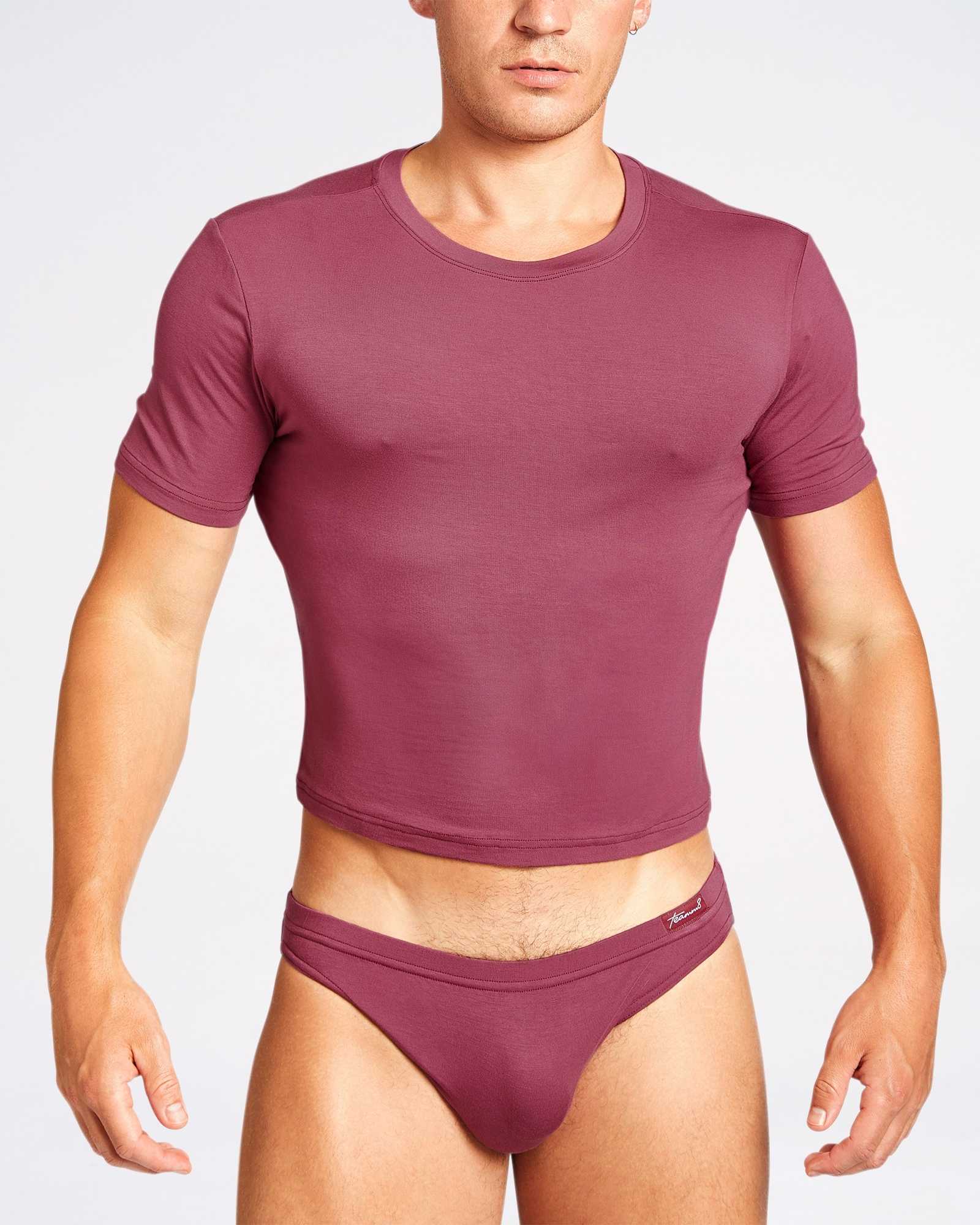 Body Bamboo Crop Tee - Burgundy