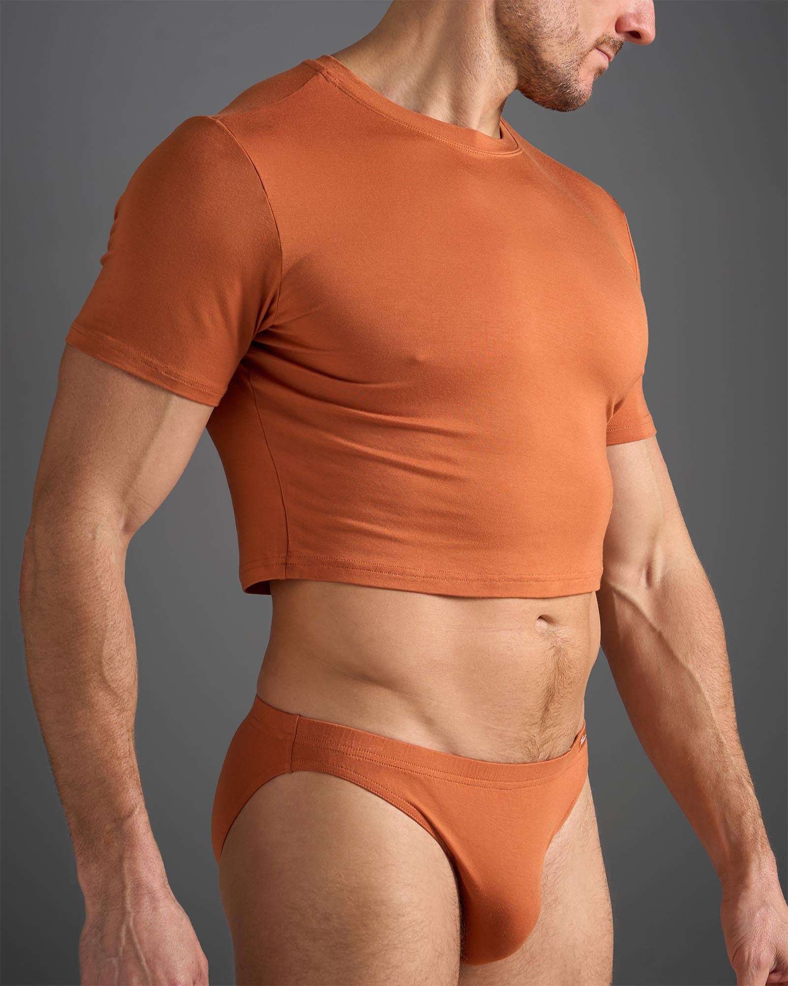Body Bamboo Crop Tee - Burnt Sienna