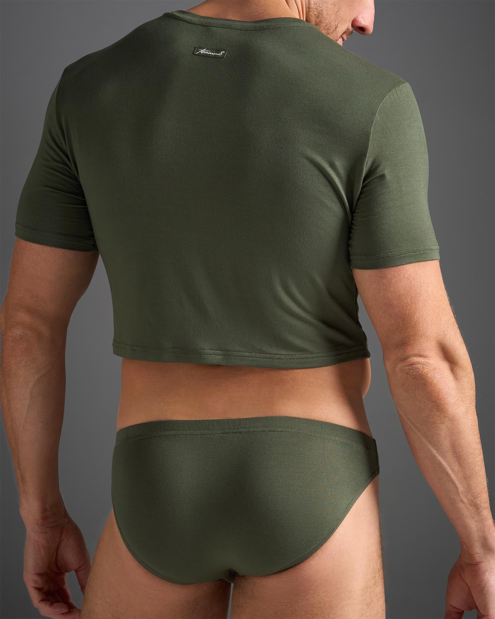 Body Bamboo Crop Tee - Olive Green