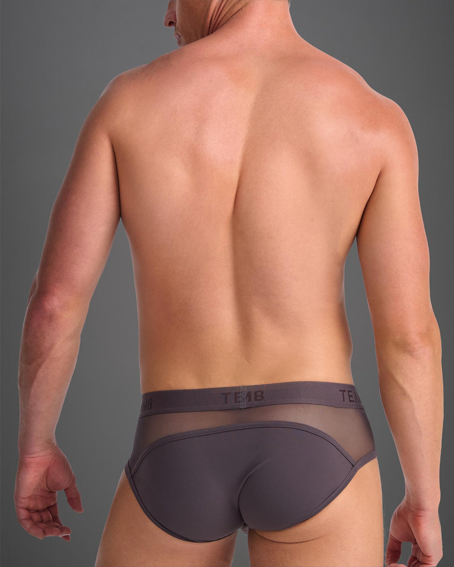 Score Sheer Wide Cut Brief - Gunmetal