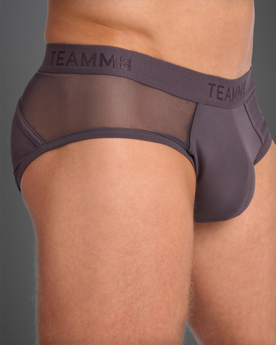Score Sheer Wide Cut Brief - Gunmetal