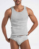 Cotton Rib Tank - Mid Grey Marle